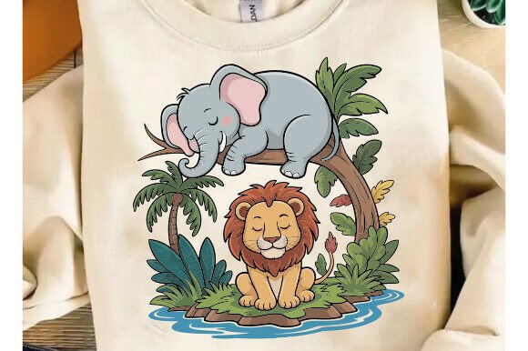 Download Cute Summer Jungle Animals Png T-Shirt - Premium Resources