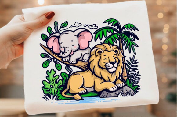 Download Cute Summer Jungle Animals Png T-Shirt - Premium Resources
